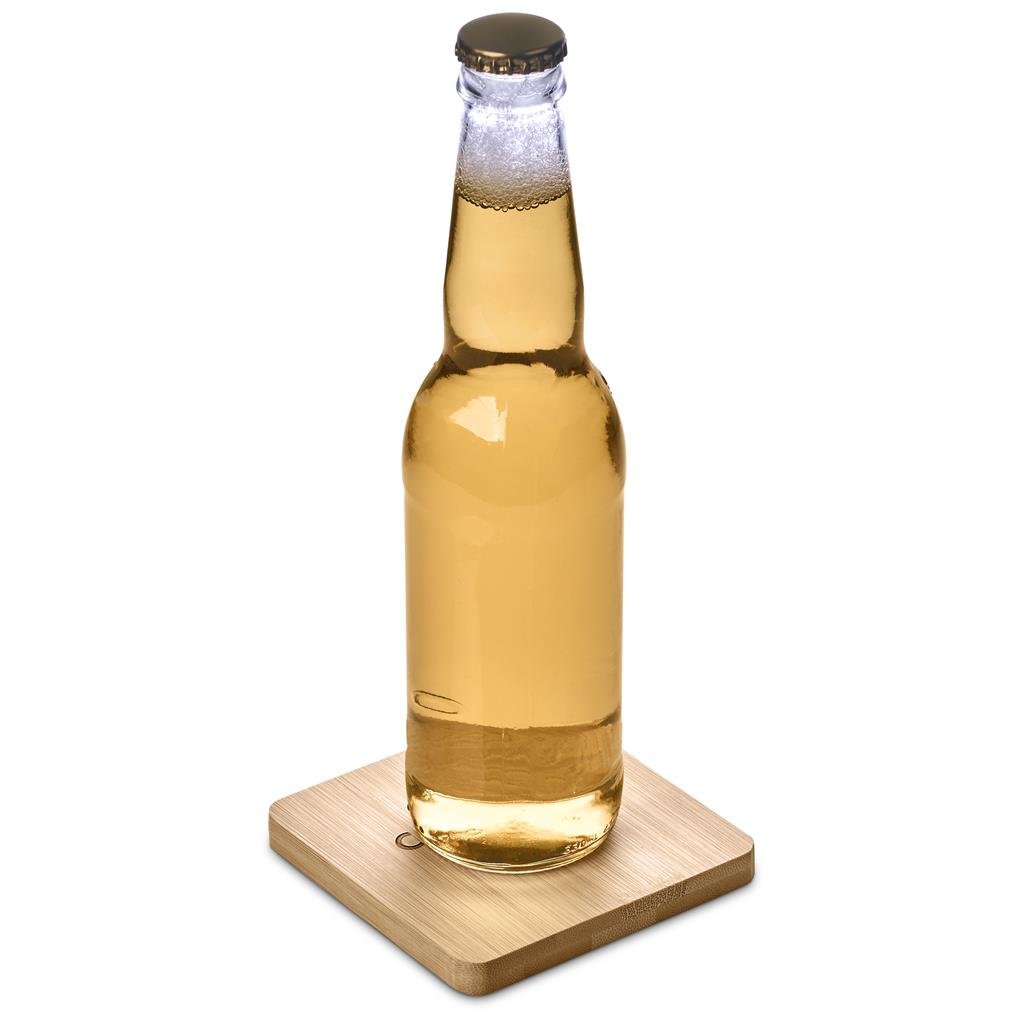Serve Bamboo Bottle Opener Coaster