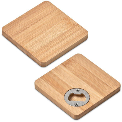 Serve Bamboo Bottle Opener Coaster