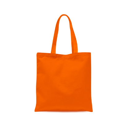 Orange tote bag on a white background