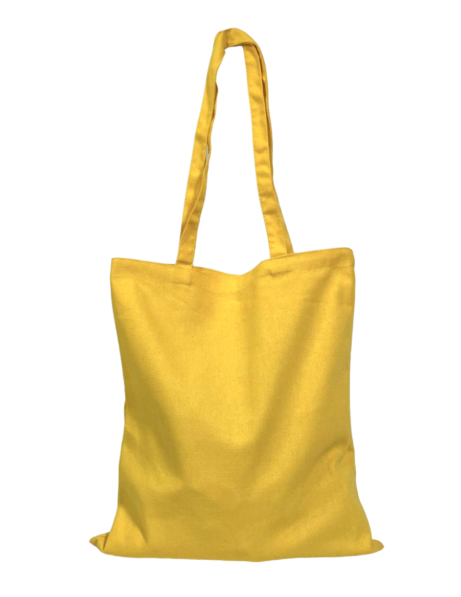 Yellow tote bag on a white background