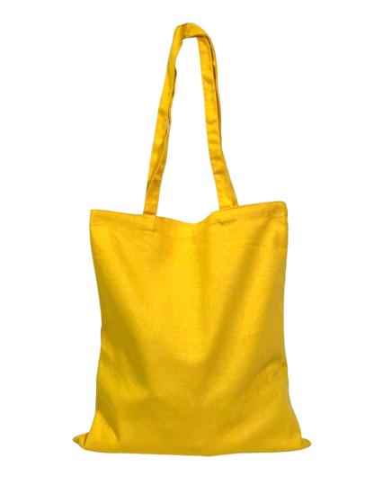 Yellow tote bag on a white background