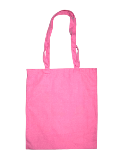 Pink tote bag on a white background